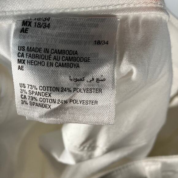 INC International Concepts Mid-Rise Skinny White‎ Distressed Jeans Women 18/34 - Picture 13 of 16